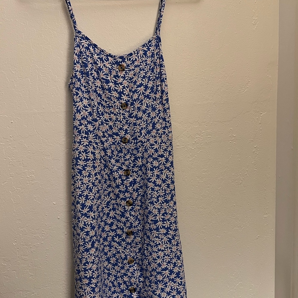 SO Juniors Floral Daisy Spaghetti Strap Button Dress